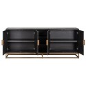 Blackbone sideboard i egetræsfinér og stål B225 cm - Sort/Guld