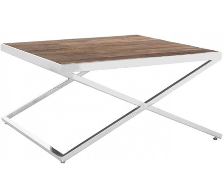 Redmond sofabord i genanvendt elmetræ og stål 130 x 80 cm - Sølv/Natur