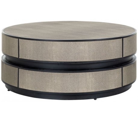 Bloomingville sofaborde i vegansk læder og stål Ø74 + Ø91,5 cm - Antik guld/Brun