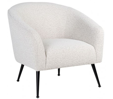 Letitia rotérbar lænestol i polyester H82 cm - Sort/Hvid