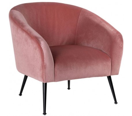 Inova lænestol i velour og metal H74 cm - Sort/Jadegrøn