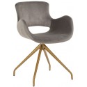 Sierra rotérbar spisebordsstol i velour H82 cm - Børstet guld/Jadegrøn
