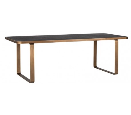 Blax spisebord i egetræ og jern 230 x 100 cm - Sort
