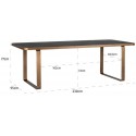 Blax spisebord i egetræ og jern 230 x 100 cm - Sort