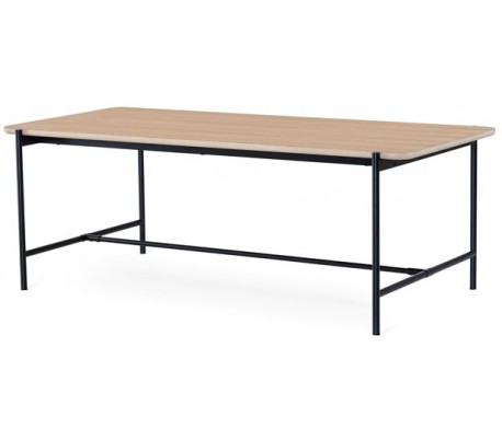 Aki spisebord i egetræsfinér og metal 220 x 95 cm - Sort/Gråbejset