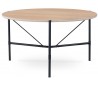 Ale rundt spisebord i egetræsfinér og metal Ø135 cm - Sort/Hvidolieret