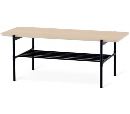 Ale spisebord i egetræsfinér og metal 210 x 100 cm - Sort/Hvidolieret