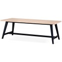 Ale spisebord i egetræsfinér og metal 210 x 100 cm - Sort/Hvidolieret