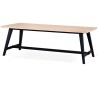 Bedrock spisebord i egetræsfinér og træ 220 x 95 cm - Sort/Hvidolieret eg