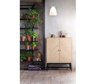 Bedrock spisebord i egetræsfinér og træ 220 x 95 cm - Sort/Hvidolieret eg 2