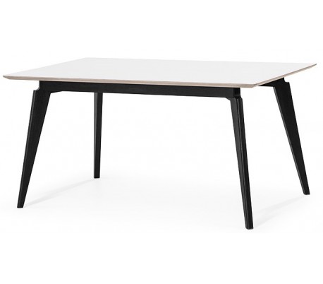 Bella spisebord i højtrykslaminat og træ 200 x 95 cm - Sort/Hvid/Natur