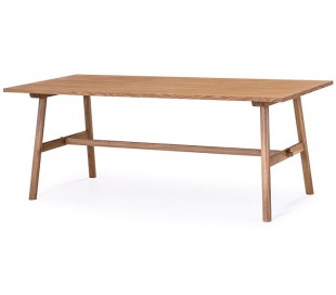 Bella spisebord i højtrykslaminat og træ 200 x 95 cm - Sort/Hvid/Natur