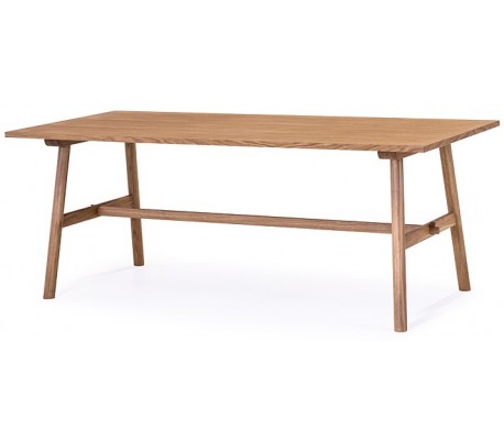 Bella spisebord i højtrykslaminat og træ 200 x 95 cm - Sort/Hvid/Natur