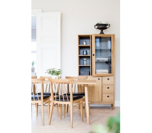 Bella spisebord i højtrykslaminat og træ 200 x 95 cm - Sort/Hvid/Natur 2