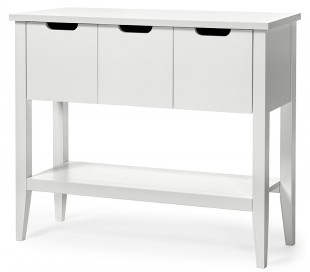 Klinte kommode med 4 skuffer og 2 skabe i træ og mdf H91 cm - Hvid