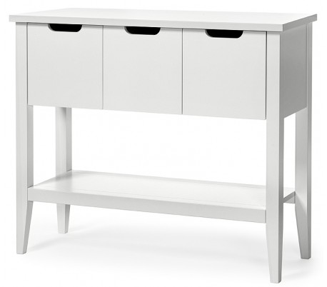 Klinte kommode med 4 skuffer og 2 skabe i træ og mdf H91 cm - Hvid