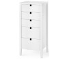 Klinte kommode med 5 skuffer i birketræ og mdf H90 cm - Hvid