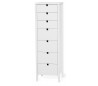 Klinte kommode med 7 skuffer i birketræ og mdf H129 cm - Hvid