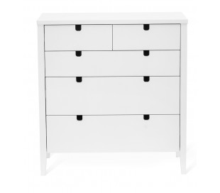 Klinte kommode med 4 skuffer og 2 skabe i birketræ og mdf H91 cm - Hvid 2