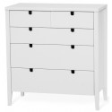 Klinte kommode med 4 skuffer og 2 skabe i birketræ og mdf H91 cm - Hvid