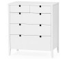 Klinte kommode med 5 skuffer i birketræ og mdf H90 cm - Hvid