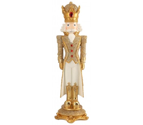 Soldat i polyresin H70 cm - Hvid/Guld