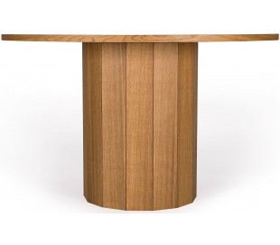 Traversa rundt spisebord i laminat og stål Ø110 cm - Sort/Natur 2