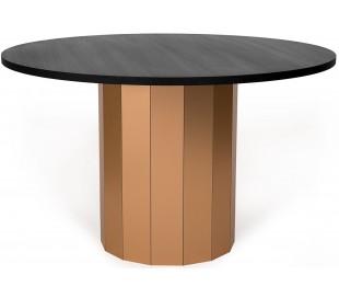 Revolve rundt spisebord i egetræsfinér og mdf Ø120 cm - Sort