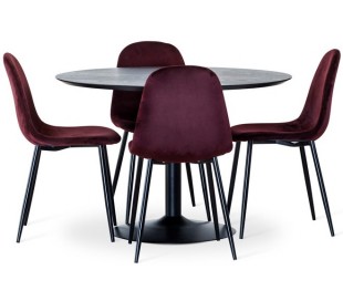 Miles rundt spisebord laminat og metal Ø110 cm - Sort/Betongrå 2