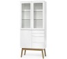 Mood vitrineskab i mdf, glas og egetræ H180 cm - Hvid/Natur