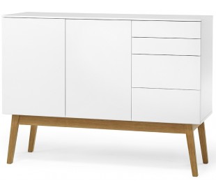 Mood sideboard i mdf og egetræ B80 cm - Hvid/Natur
