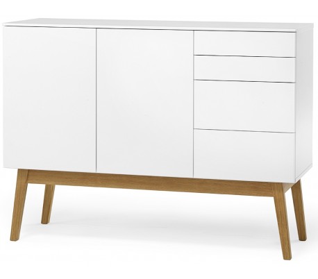 Mood sideboard i mdf og egetræ B80 cm - Hvid/Natur