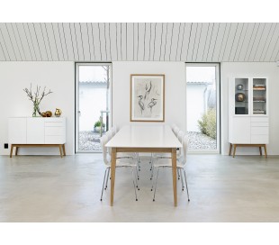 Mood sideboard i mdf og egetræ B80 cm - Hvid/Natur 2