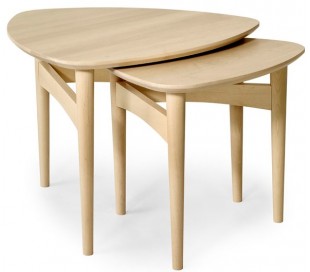 Miles rundt sofabord i ask træ og metal Ø80 cm - Sort/Sort