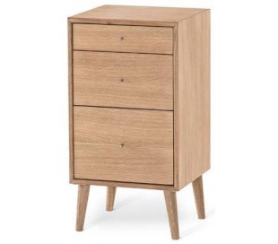 Scandi kommode med 5 skuffer i egetræ og egetræsfinér H104 cm - Olieret eg