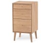 Scandi kommode med 3 skuffer i egetræ og egetræsfinér H75 cm - Olieret eg