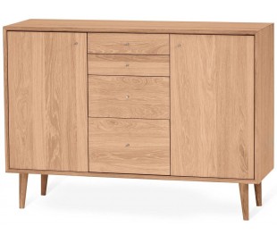 Mood sideboard i mdf og egetræ B120 cm - Hvid/Natur