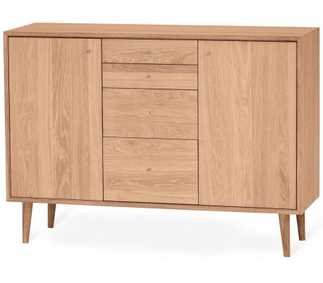 Mood sideboard i mdf og egetræ B120 cm - Hvid/Natur