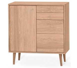 Scandi sideboard i egetræ og egetræsfinér B118 cm - Olieret eg