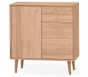 Scandi sideboard i egetræ og egetræsfinér B80 cm - Olieret eg