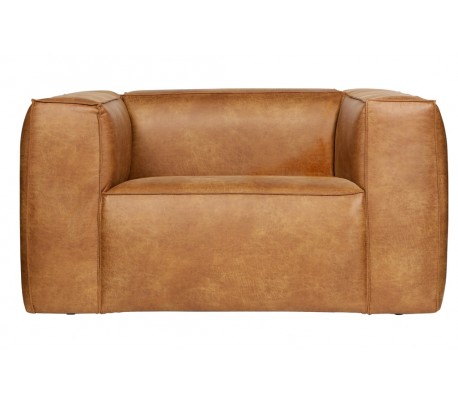 Moderne 3,5 personers sofa i læder 246 x 96 cm - Cognac