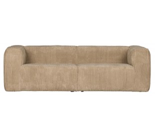 Moderne 3,5 personers sofa i læder 246 x 96 cm - Vintage sort