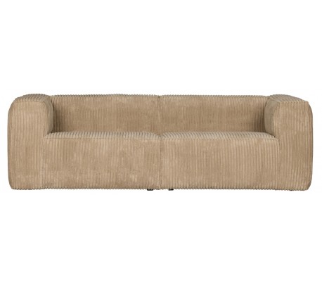 Moderne 3,5 personers sofa i læder 246 x 96 cm - Vintage sort