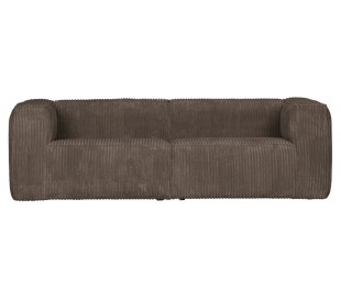 Moderne 3,5 personers sofa i ripcord polyester 246 x 96 cm - Natur