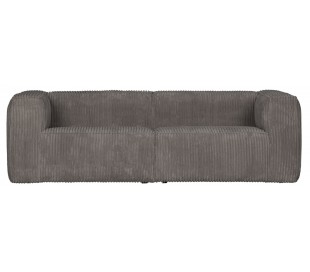 Moderne 3,5 personers sofa i ripcord polyester 246 x 96 cm - Natur