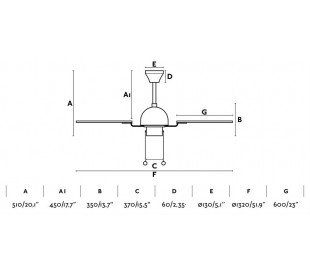 Cuba loftventilator Ø132 cm - Brun 2
