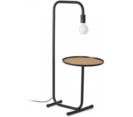 Akane gulvlampe i papyrus og metal H59,5 x Ø48,5 cm 1 x E27 - Sort/Beige