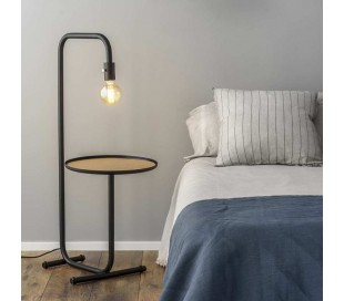 Akane gulvlampe i papyrus og metal H59,5 x Ø48,5 cm 1 x E27 - Sort/Beige 2