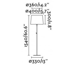 Samba gulvlampe i metal og tekstil H154 cm 1 x E27 - Hvid/Beige 2