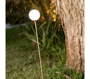 Bruna solcelle udendørs lampe H80 cm - Messing/Hvid 2